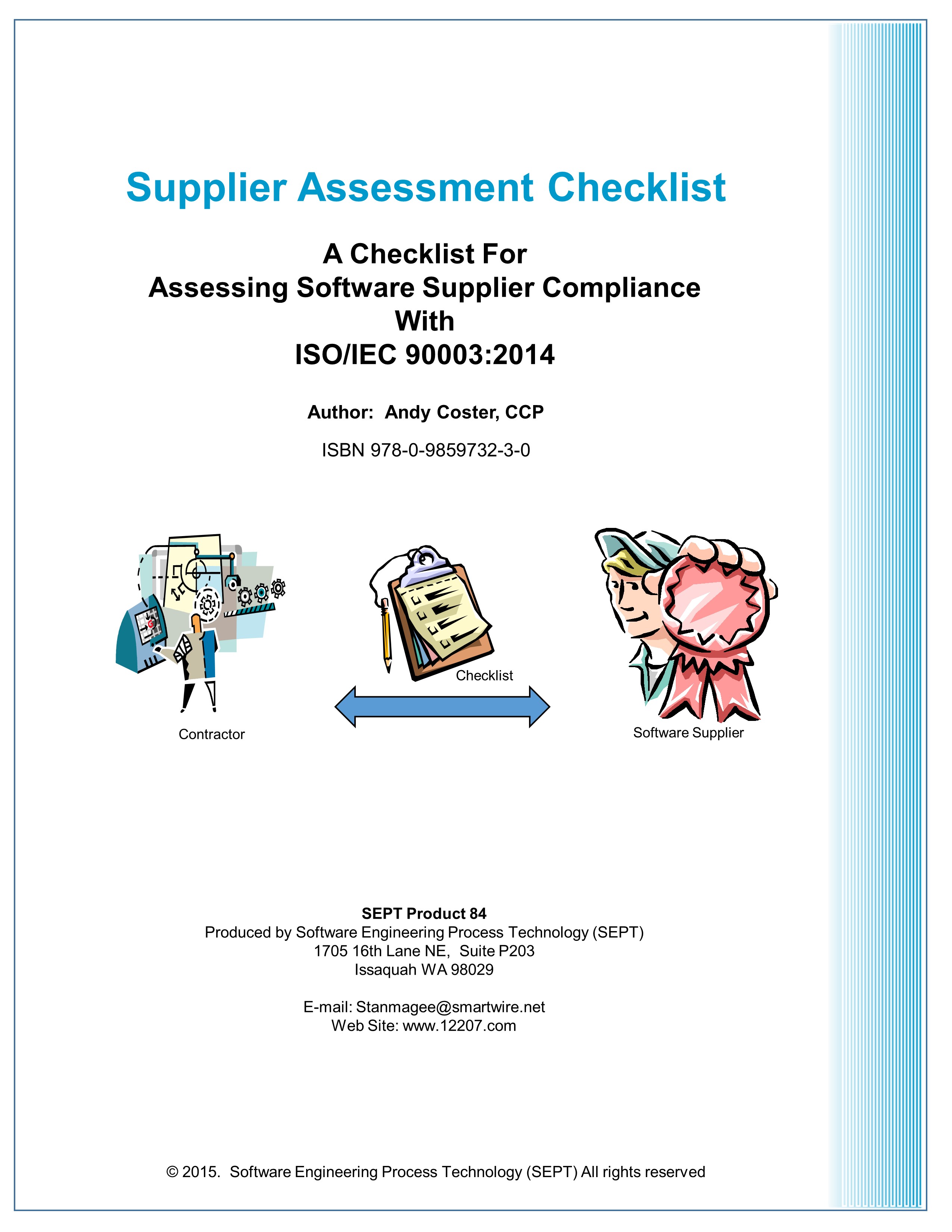 A Checklist for Assessing Software Supplier Compliance with ISO/IEC 90003:2014 
